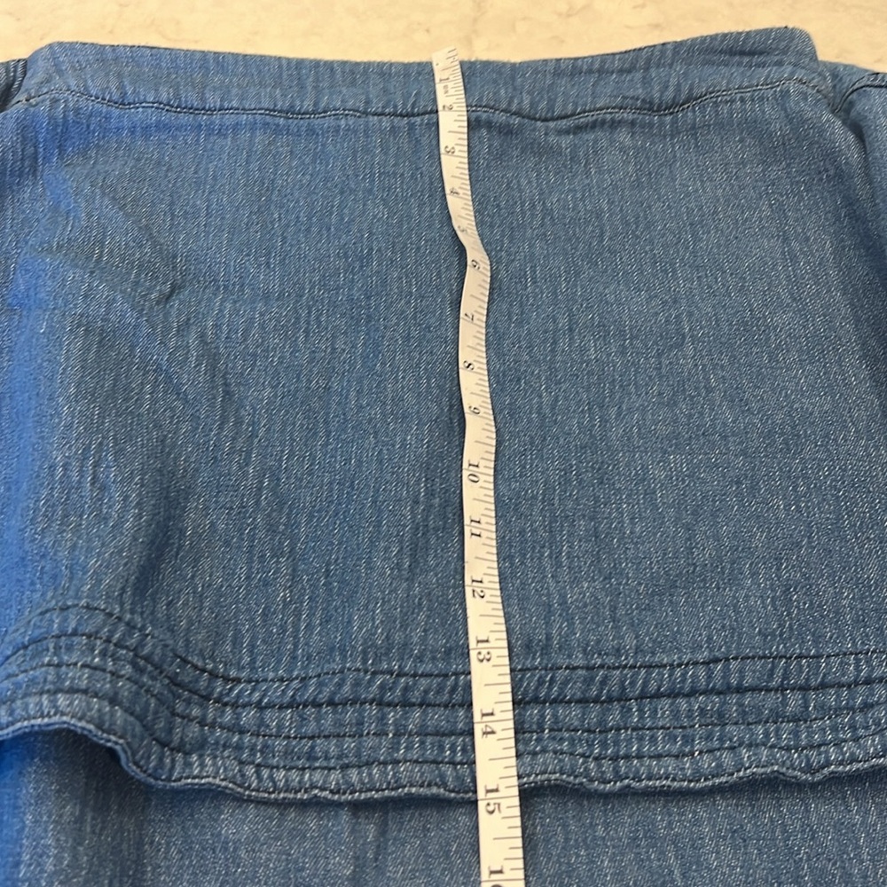 Free People Blue Striped High-Low Denim Wrap Skirt - Picture 9 of 10